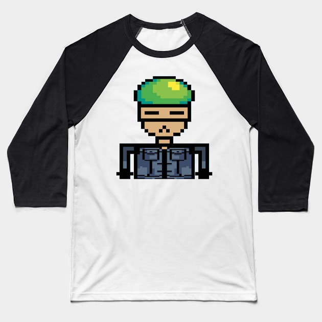 Bored Robo Punk#7 Baseball T-Shirt by JeanPixel